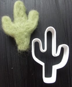 Cactus cookie cutter used for felt crafting