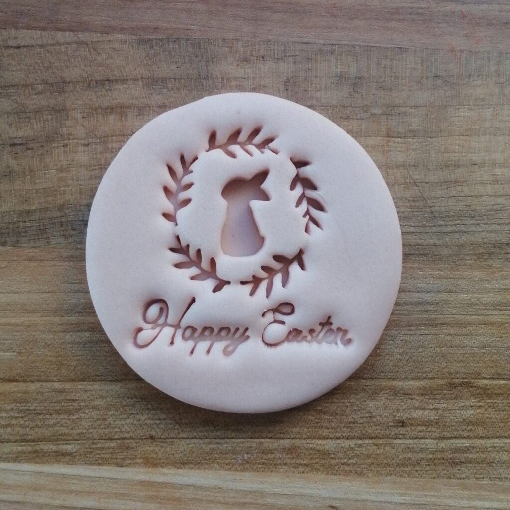 Happy Easter wreath embossing stamp