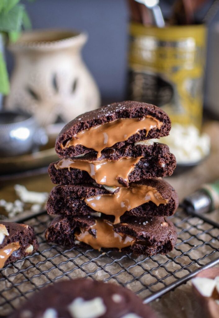 Biscoff Stuffed Cookies by Heart Katie Cookies